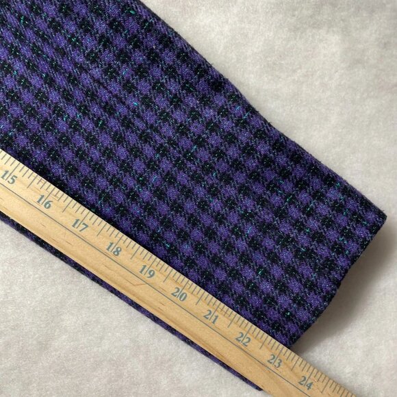 VTG Karen Scott Womens Purple Houndstooth Lined Double Breasted Blazer Size 16 - Picture 9 of 10